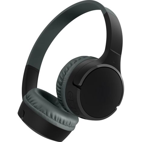 Belkin SoundForm Mini Casque sans fil pour enfants avec microphone, on Ear, 30 heures de autonomie et adhésifs, casque supra-aural pour l'enseignement en ligne et les voyages, iPhone, iPad ou Galaxy, 