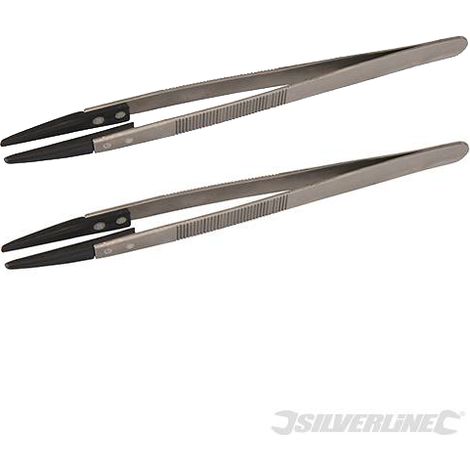2 Pinzette Silverline in acciaio con punta in nylon presa seghettata 160mm Prezzo