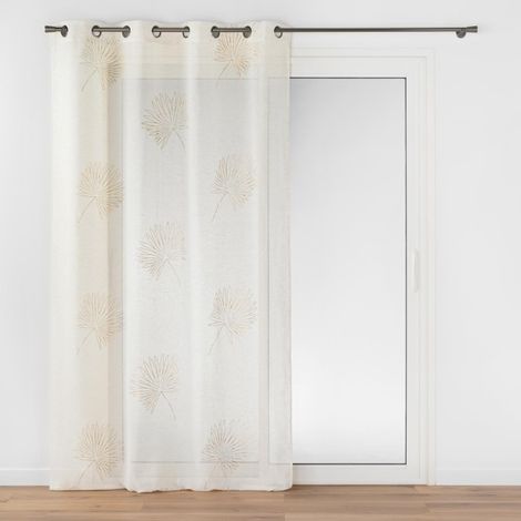 Voilage a oeillets 140 x 240 cm voile sabée Lotus (1/5)
