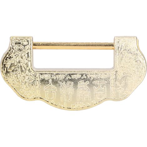 Cadenas sculpté chinois en laiton antique, style dynastie Ming et Qing, pour coffret à bijoux ou armoire. Couleur laiton. (1/5)