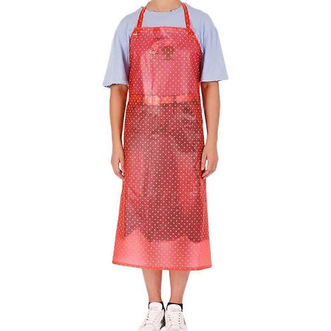 Tablier imperméable et sans manches en PVC transparent, résistant à l'huile, idéal pour la cuisine.-11168cm-Red