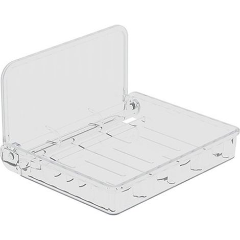 Étagère murale pliante, transparente, grande capacité, robuste, étagère flottante pour salle de bain (1/5)