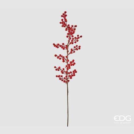 EDG Enzo De Gasperi Bacche Ramo Natalizio H 100 Cm Rosso