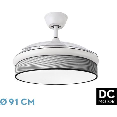 Ventilador Dc Moda 72w Blanco/surco Gris 91d 3aspas 7200lm 3000-4000-6000k Remoto+ Memoria+ Temporizador (1/3)