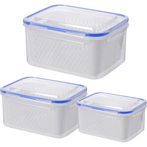 Récipient alimentaire transparent et respirant avec couvercle pour réfrigérateur, déjeuner, préparation des repas, cuisine, garde-manger, cuisine, salle à manger, camping, voyage (1/5)