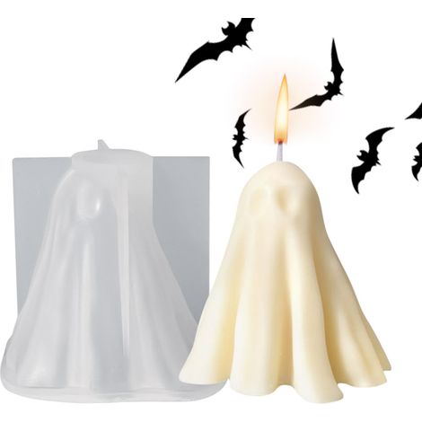Moule en silicone fantôme 3D Moule à bougie fantôme gothique d'Halloween – Moules en silicone pour décoration, décoration d'intérieur, moules à bougies pour la fabrication (1/5)