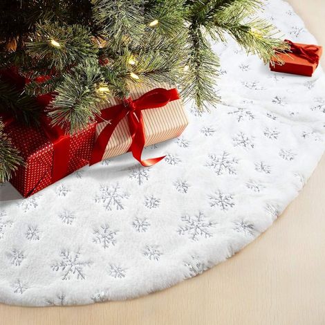 Jupe de sapin de Noël de 90 cm de diamètre, tabliers de fond pour sapin de Noël, décoration de sapin de Noël, décoration d'intérieur (Style 29) (1/5)