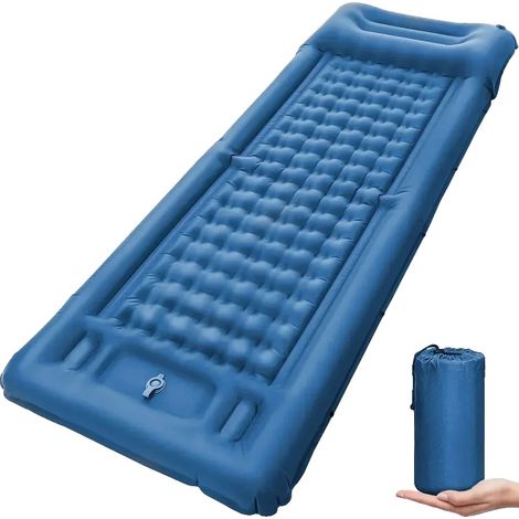 Matelas de sommeil, ultraléger, pompe intégrée, Couleur bleue (1/2)