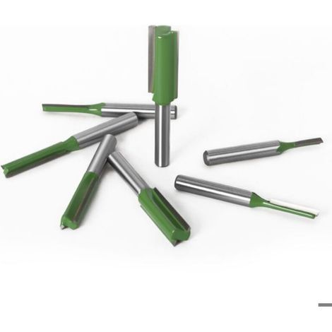 Fraise Defonceuse Droite - Alliage Dur - Pour Bois Mdf Panneaux Particules - 7 Pièces - Tige 6 mm - Diamètres 3 à 12 mm (1/4)