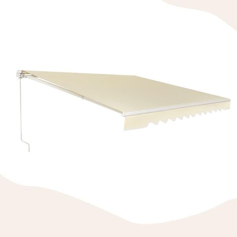Goplus – Store banne rétractable 360x300cm – Aluminium inoxydable – Tissu imperméable et anti-UV – Angle réglable 5-35° pour balcon et terrasse (1/5)