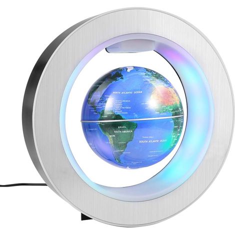 1 Globe magnétique en lévitation, vue 360°, LED multicolores, décoration bureau, cadeau anniversaire (1/5)