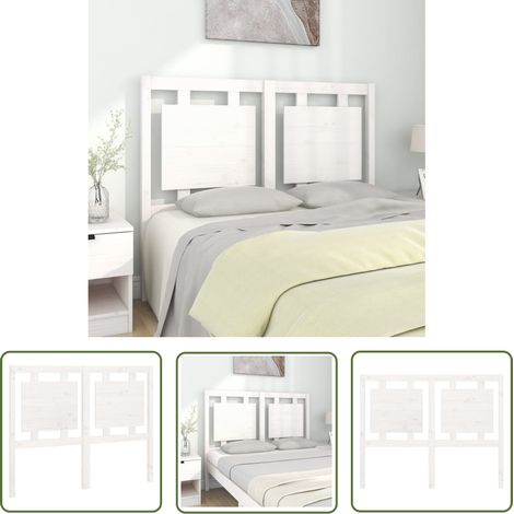 SKM Tête de lit Blanc 125,5x4x100 cm Bois massif de pin (1/5)