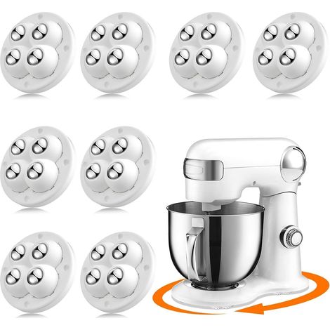 Roulettes auto-adhésives, roulettes pour appareils de cuisine, mini-roulettes de transfert à billes pivotantes à 360°( blanches, lot de 8) (1/5)