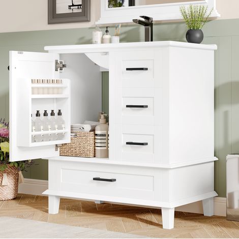 Mobile bagno con lavabo 76 x 46 x 83,5 cm bianco HAVRYA (1/5)
