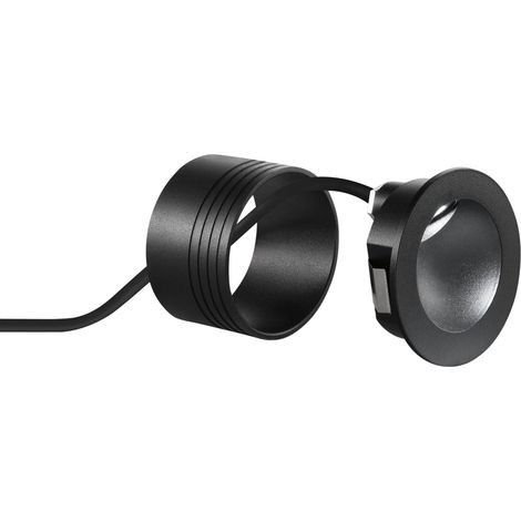 "Segnapassi LED ad Faretto ad incasso per esterno ONYX rotondo nero. 2W 4000K (luce naturale)" (1/2)