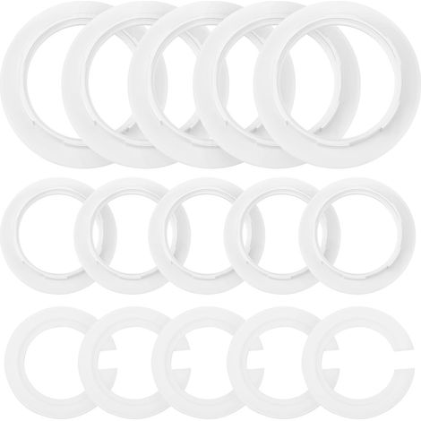Anneaux d'abat-jour pour douilles E27 à E14 en plastique, 15 pièces pour lampe de chevet et bureau (1/5)