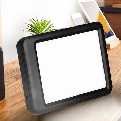 Lampe de luminothérapie dimmable simulant la lumière naturelle du jour, idéale contre le trouble affectif saisonnier, avec variateur d'intensité, pour usage domestique ou bureau, traitement efficace d (1/5)