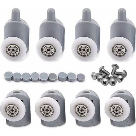 8 Pieces 23mm Shower Door Rollers Shower Door Rollers Roller Sliding Shower Door Casters Shower Enclosure for Bathroom Shower Door (1/4)