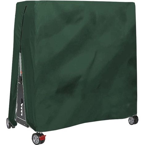 Tischtennisplattenabdeckung 165 x 70 x 185 cm Wasserdicht winddicht und UV-beständig 210D-Gewebe Staubschutzhülle für Tischtennisplatten Mit und grün (1/5)