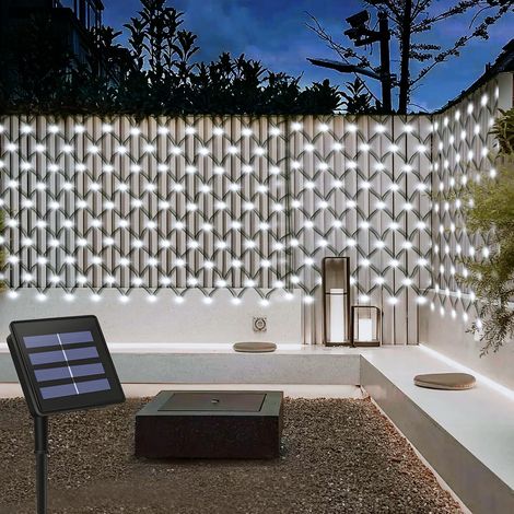 3 x 2m Solar Garden Net Lights String Outdoor Cool White, Auto On/Off, 8 Modes 200 LED Starry Fairy String Lights for Wall Roof Mesh Lights Bush Back Yard Patio Twinkling Lights Wedding Party Decor (1/5)