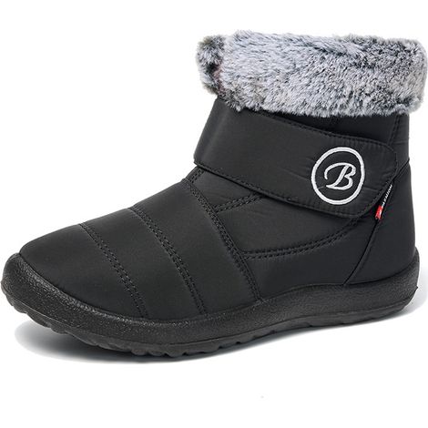 1 paire bottes d'hiver enfants, imperméables et légères, doublure fourrure chaude, semelle antidérapante, pour marche en extérieur (1/5)