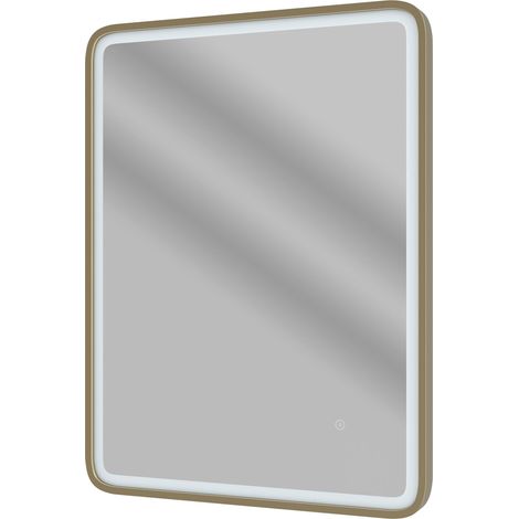 Signature Daisy Front-Lit LED Bathroom Mirror with Demister Pad 800mm H x 600mm W - Brushed Bronze