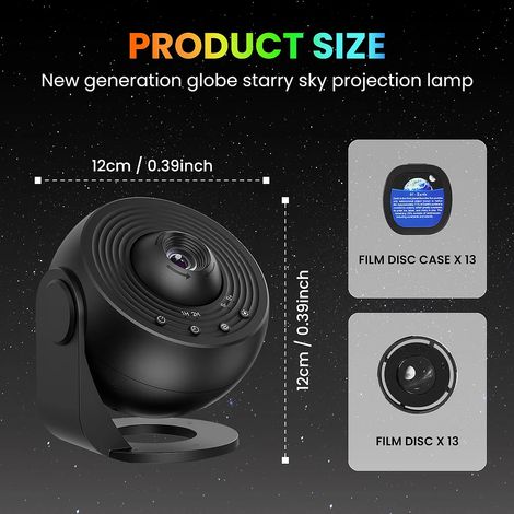 Projecteur planétarium (noir) pour chambre à coucher, projecteur de galaxie, projecteur d'aurores boréales, veilleuse pour enfants et adultes (1/5)