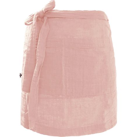 OUREA - Demi-Tablier avec Double Poche Gaze de Coton Rose Pêche (1/5)