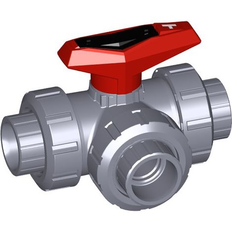 Rotule GF 3 voies 543 horizontale ABS/EPDM d 25, alésage en T