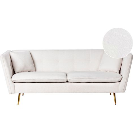 Sofa 3-Sitzer FREDERICA Bouclé Cremeweiß