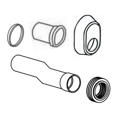 Canotto eccentrico Ø40/45 mm l200 bianco in polipropilene per cassette a incasso wc bampi cricrux2+