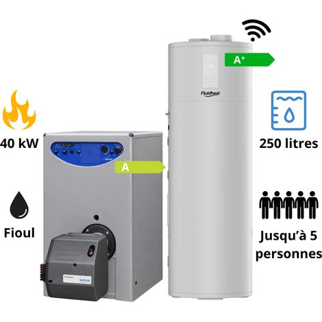 Pack Chaudière fioul Sime Estelle 5 avec brûleur D4 + chauffe eau thermodynamique 250 L Fluidheat
