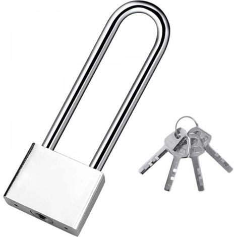 Lucchetto impermeabile con chiave da 40 mm e 4 chiavi – Arco lungo per magazzini e garage – Maggiore sicurezza contro lo scasso – 40 mm