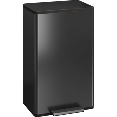 Poubelle de cuisine 45 litres à pédale avec couvercle à fermeture amortie et bac intérieur amovible, poubelle pratique (1/5)