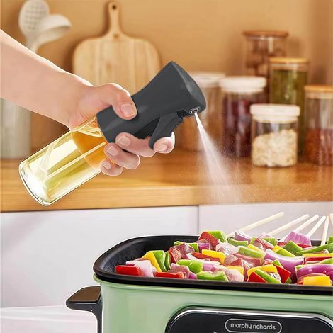 1 - Pulvérisateur d'huile - Accessoire cuisine - Distribution contrôlée pour salades et barbecues - Verre transparent - 20cm (1/5)