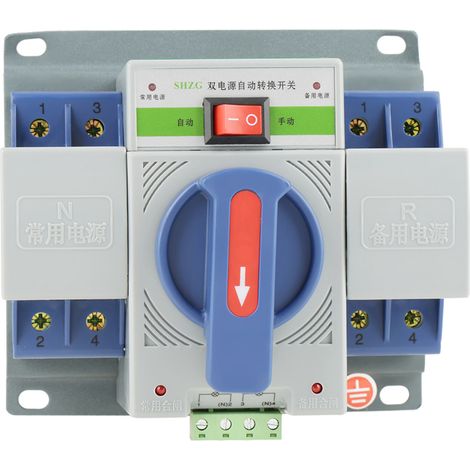 disjoncteur/inverseur automatique double alimentation 220 V 63 A 2P