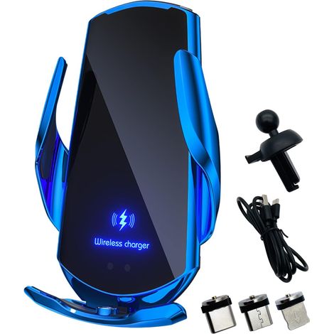 Chargeur voiture sans fil 15W automatique, support téléphone grille aération universel (1/5)