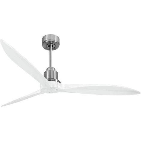 Tenerife - Super destratificateur et ventilateur DC 166 cm Chrome pales bois blanc sans Lumière 30 à 60 m² (1/4)