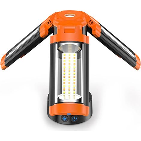 Lampe de camping pliable (tête de lampe sans support) - Lampe de travail puissante pour tente extérieure - Lampe torche d'urgence rechargeable - Lanterne de camping portable pour la pêche (1/5)