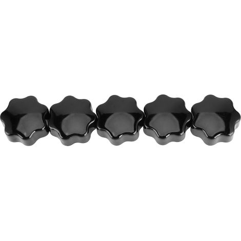 Écrou moleté 5 pièces poignée de préhension 7 étoiles avec noyau en laiton 10mm pour outillage industriel (M10x40 sans trou traversant) (1/5)