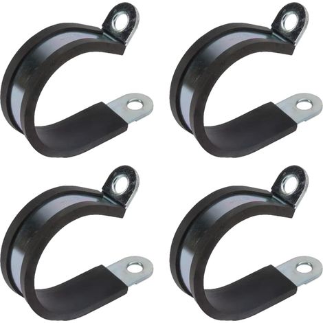 abrazaderas metálicas para manguera con inserto de goma, abrazadera en P para fijación de tubos, abrazadera para cables, abrazadera para conductos de tuberías, 45 mm (1/5)