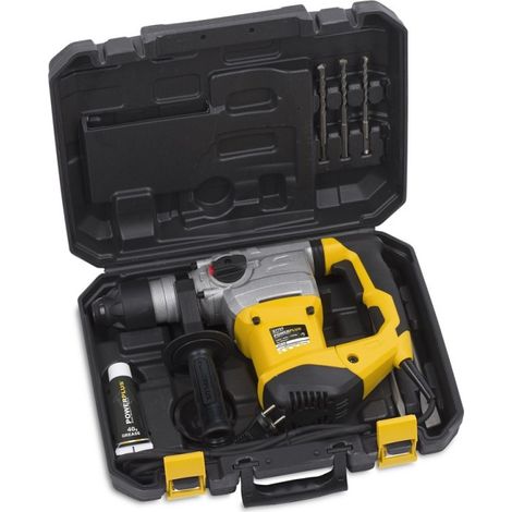 Perceuse à percussion électrique 1500W – 4250 coups/min – Forage béton Ø32mm – Anti-vibration – Poignée supplémentaire – Powerplus — vue 3