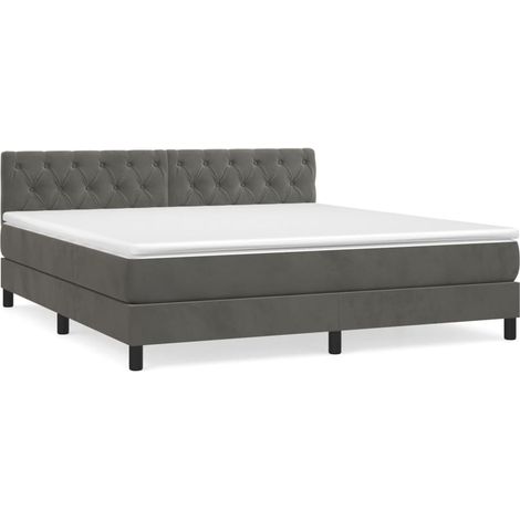 Maison Exclusive - Boxspringbett mit Matratze Dunkelgrau 160x200 (1/5)