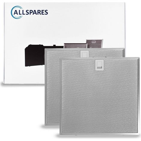 Filtro metálico AllSpares (2x) para campanas extractoras compatibles con Bosch, Siemens y Neff 00362381/362381 (330x320x8mm) (1/5)