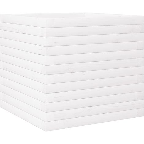 Vassoio per fioriera aiuola rialzata piante fiori terrazza giardino 50 x 50 x 46 cm legno massello di pino bianco 020037641