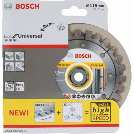 Bosch Diamantscheibe Mejor para Universal, 115 x 22,23 x 2,2 x 12 mm -2608603629