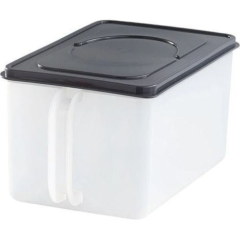 Bac de conservation alimentaire en plastique avec poignée et couvercle hermétique – Noir, 1 unité (1/5)