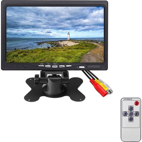 DC 12V-24V 7" HD 800x480 TFT LCD Moniteur de Voiture Vue arrière de Sauvegarde avec télécommande pour caméra de recul, vidéosurveillance, lecteur DVD (1/5)