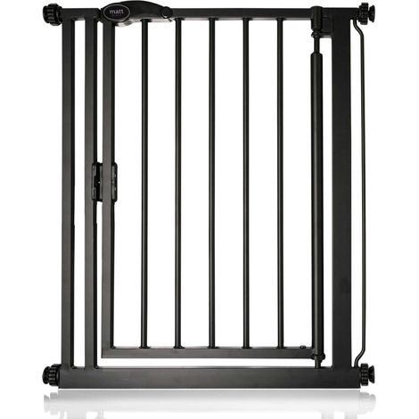 Safetots Barrière De Sécurité À Pression, Étroite, Barrière D'escalier Pour Bébé 68,5cm - 75cm, Couleur Noir Mat