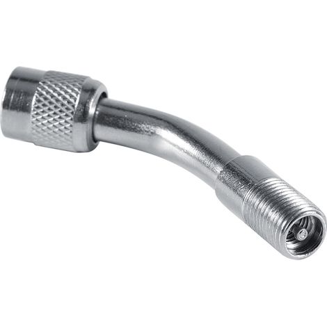 135 Grad abgewinkelter Reifenventiladapter, vernickelt, für Auto- und Motorradmotoren, Schlauchverlängerung. (1/5)